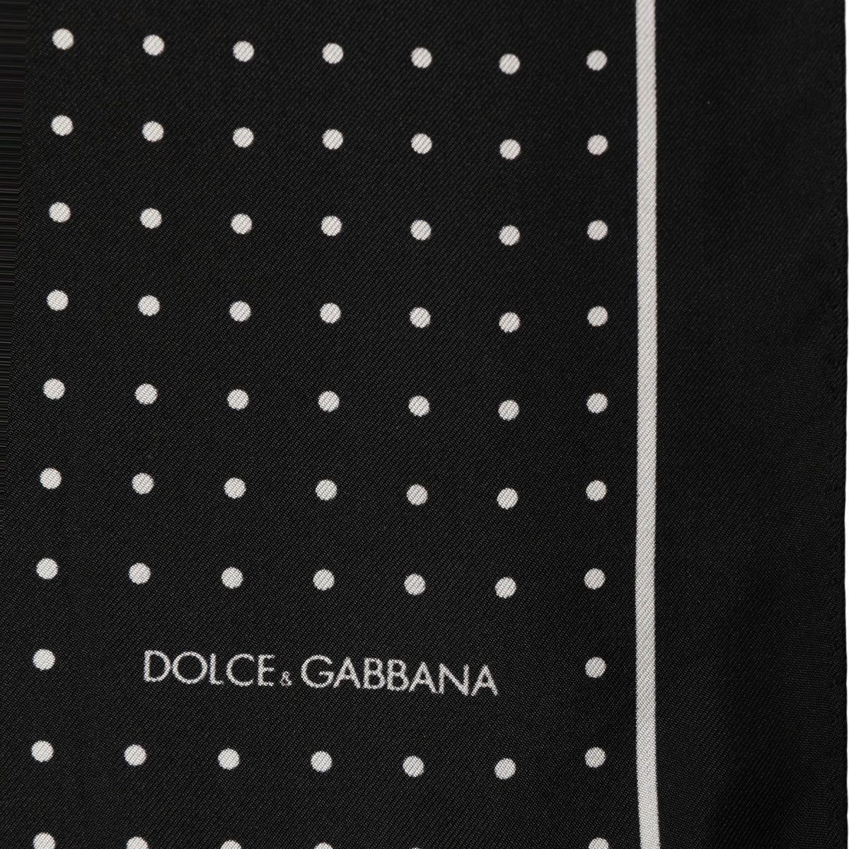 Dolce & Gabbana Black Polka Dot Pocket Square Foulard Scarf