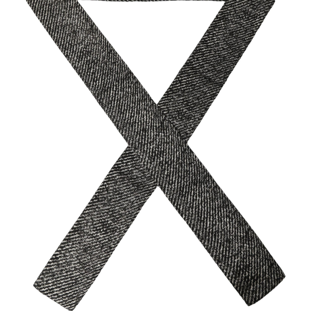 Dolce & Gabbana Black White Herringbone Tweed Shawl Scarf