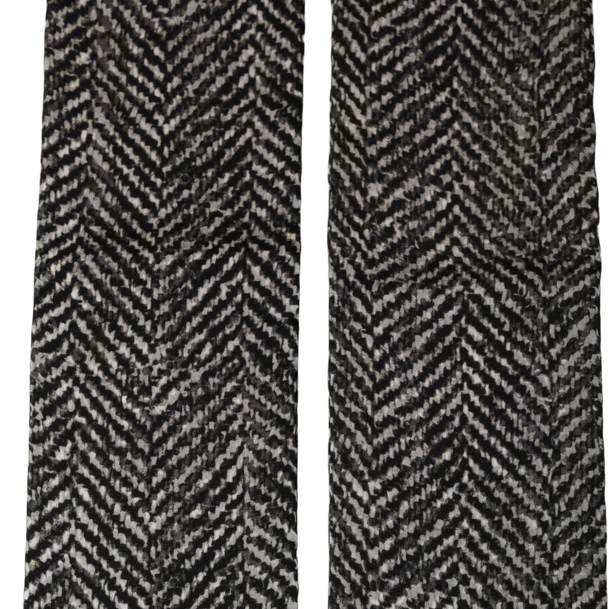 Dolce & Gabbana Black White Herringbone Tweed Shawl Scarf