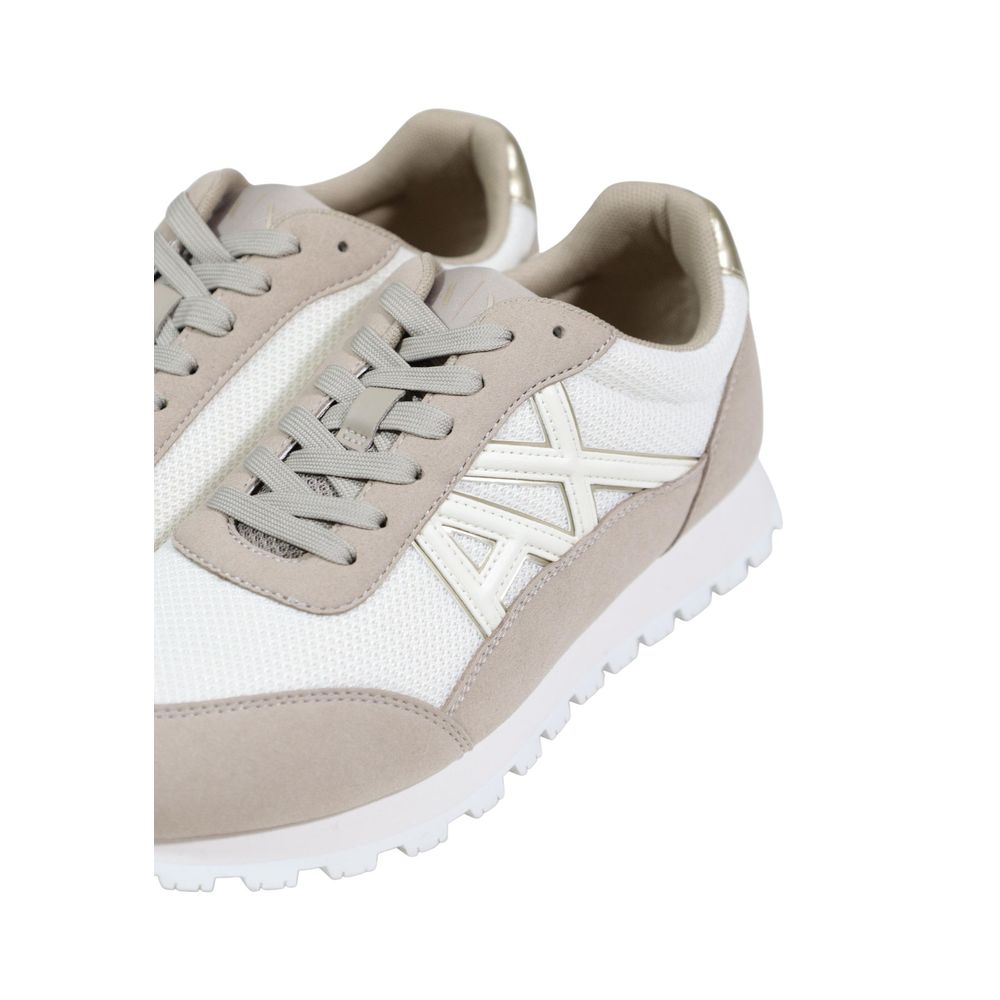 Armani Exchange Beige Polyester Athletic Sneakers
