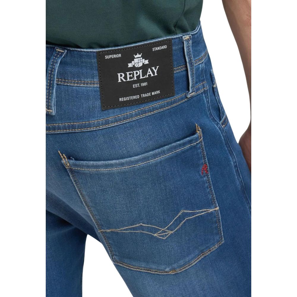 Replay Blue Cotton Skinny Jeans