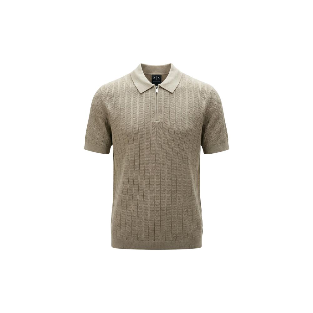 Armani Exchange Beige Cotton Polo Shirt