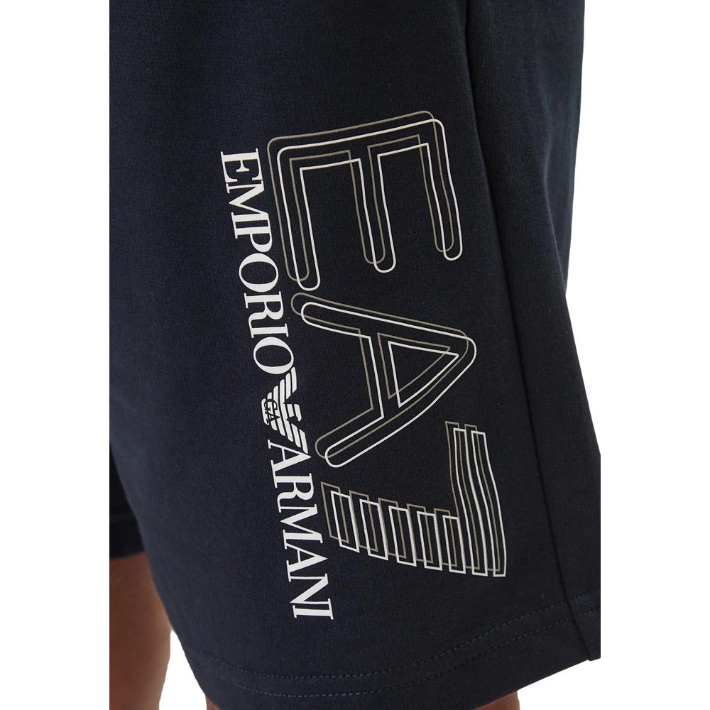 EA7 Emporio Armani Blue Cotton Bermuda Shorts