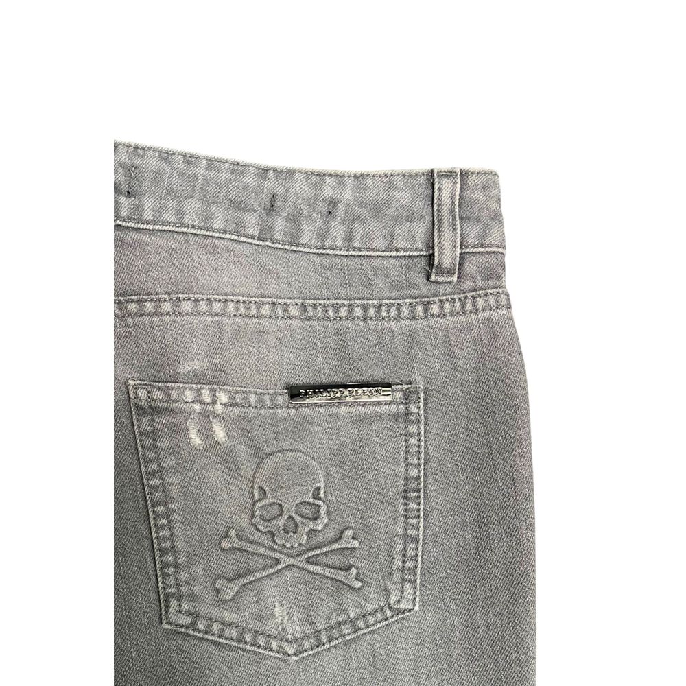 Philipp Plein Grey Fabric Women Jeans