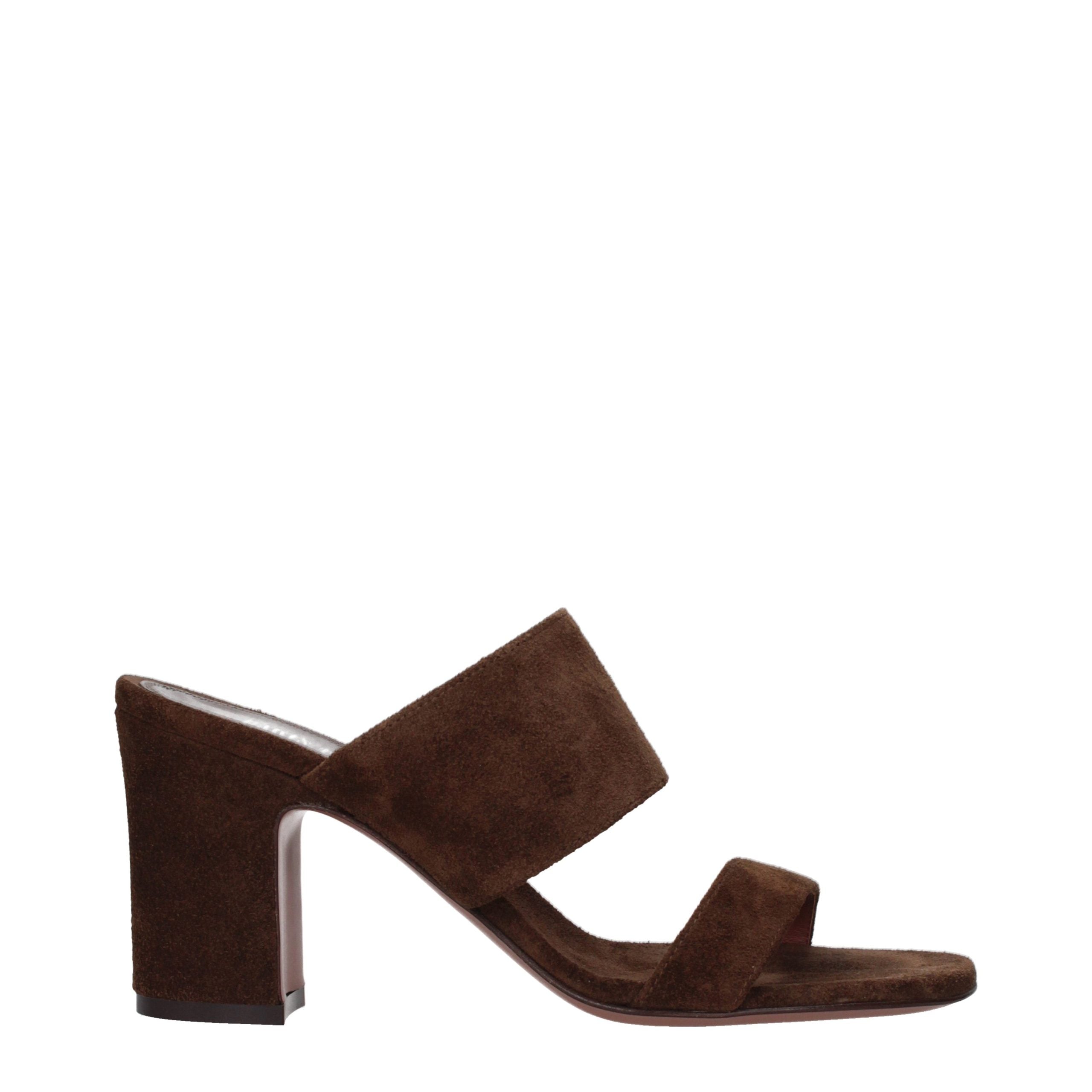 Paris Texas Brown Leather Platform Sandals