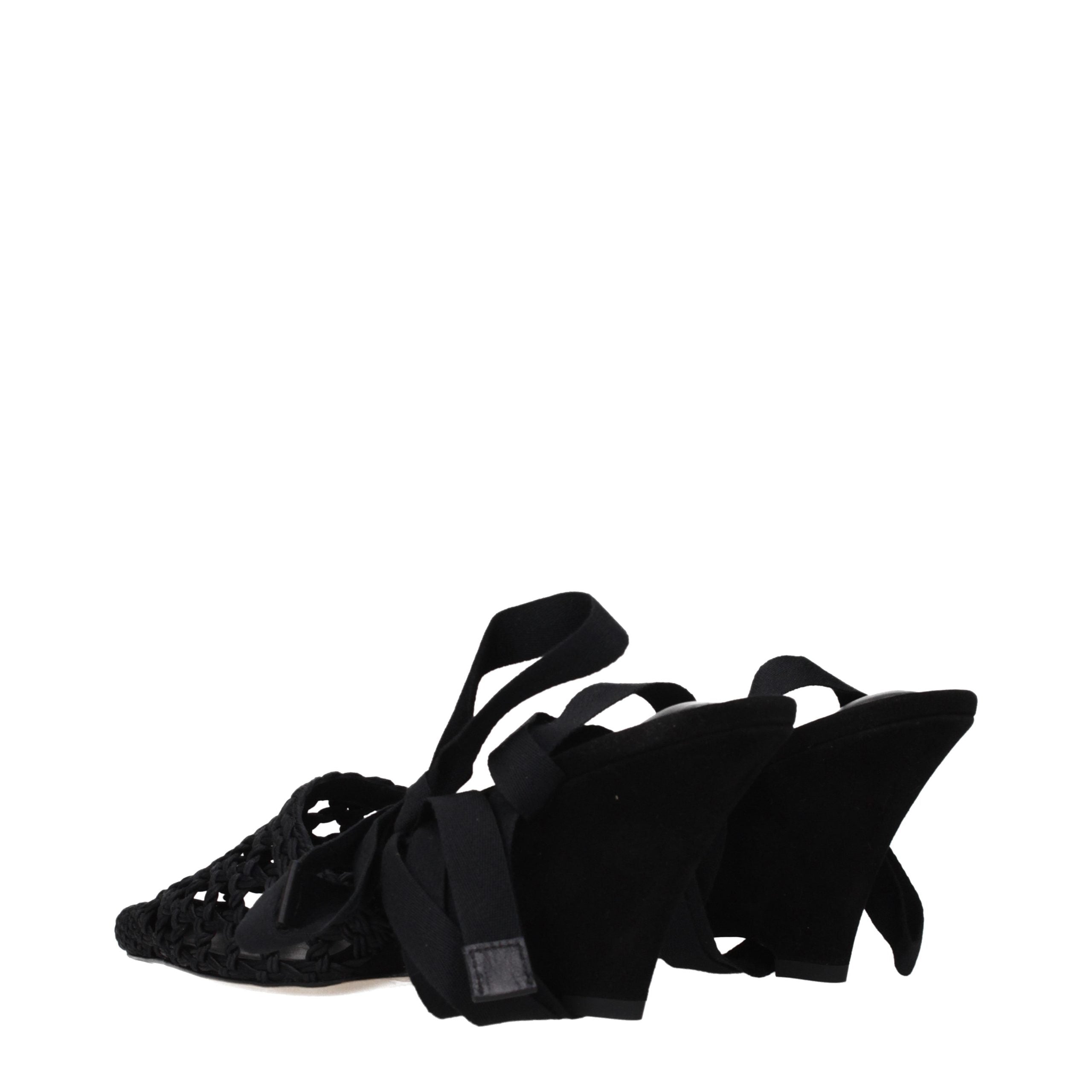 Jacquemus Black Fabric Strap-On Sandals