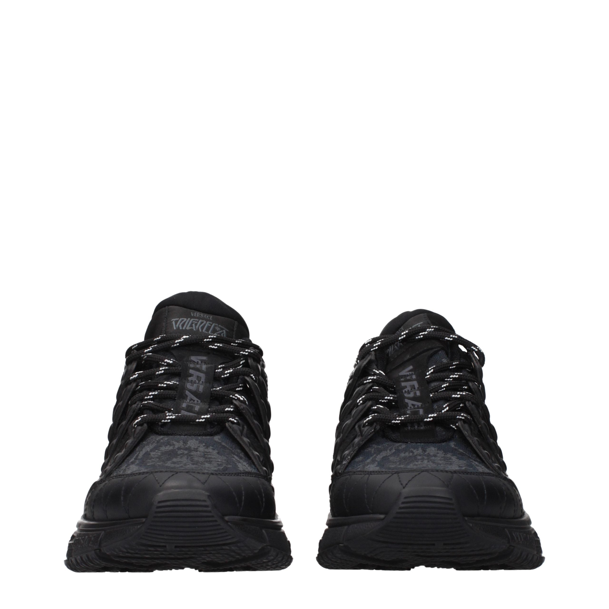 Versace Black Fabric Athletic Sneakers