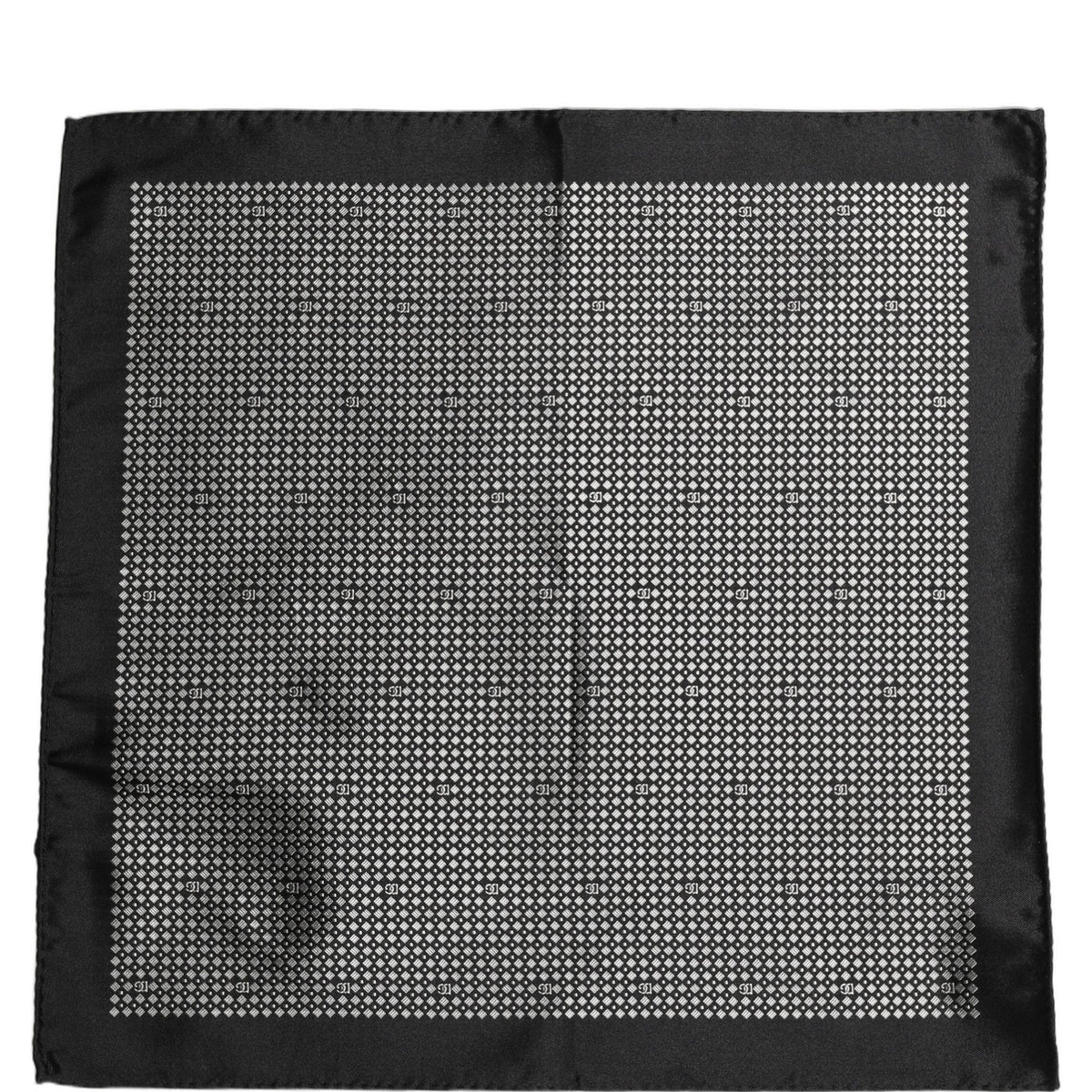Dolce & Gabbana Black White Patterned Pocket Square Scarf
