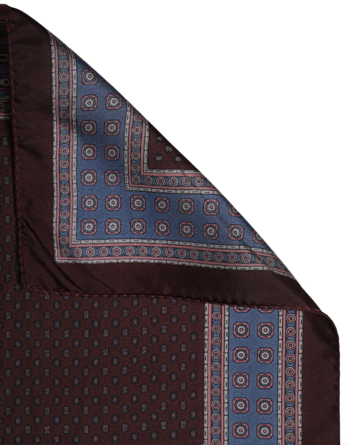 Dolce & Gabbana Maroon Geometric Handkerchief Pocket Scarf