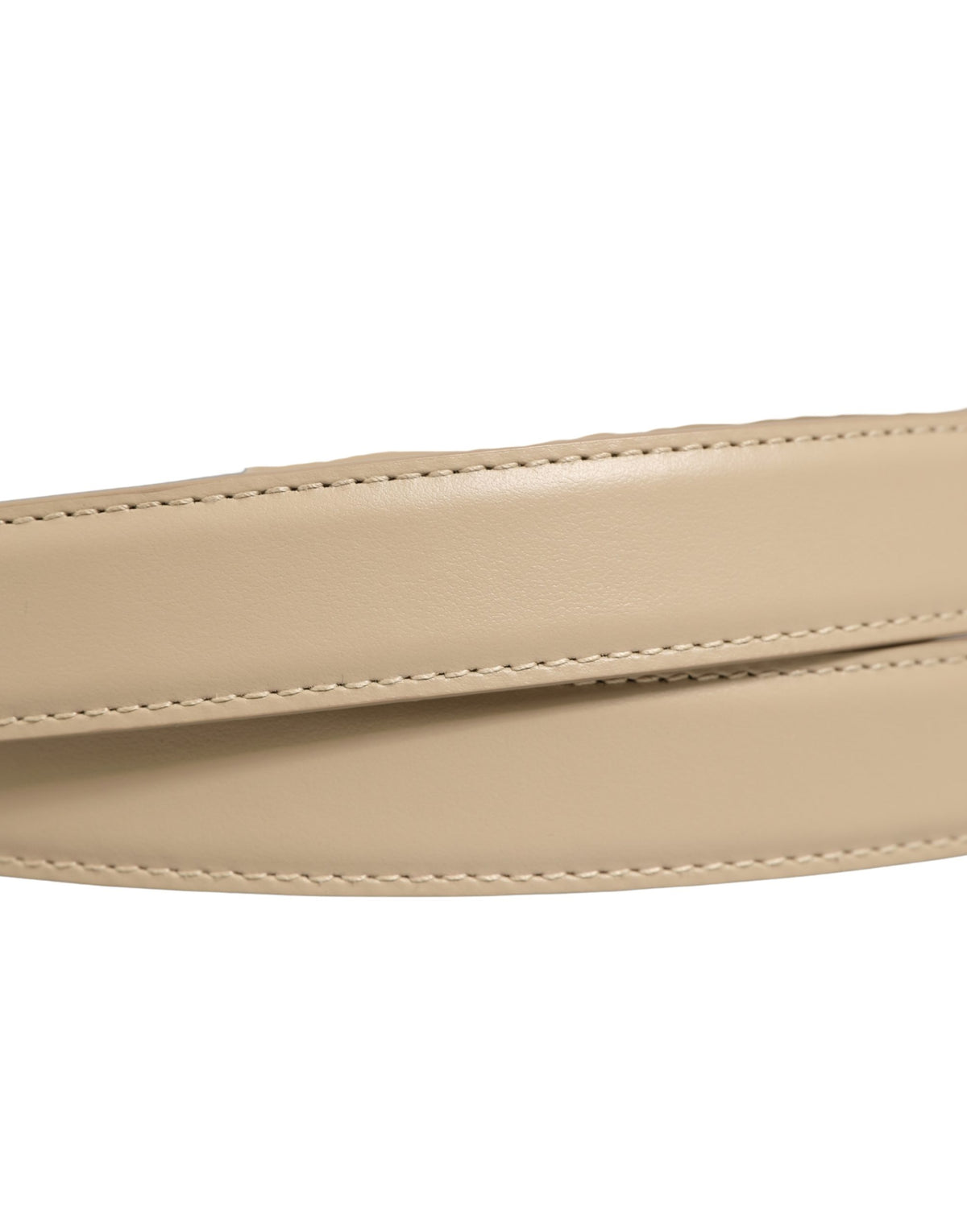 Dolce & Gabbana Beige Leather Double Wrap Gold Buckle Belt