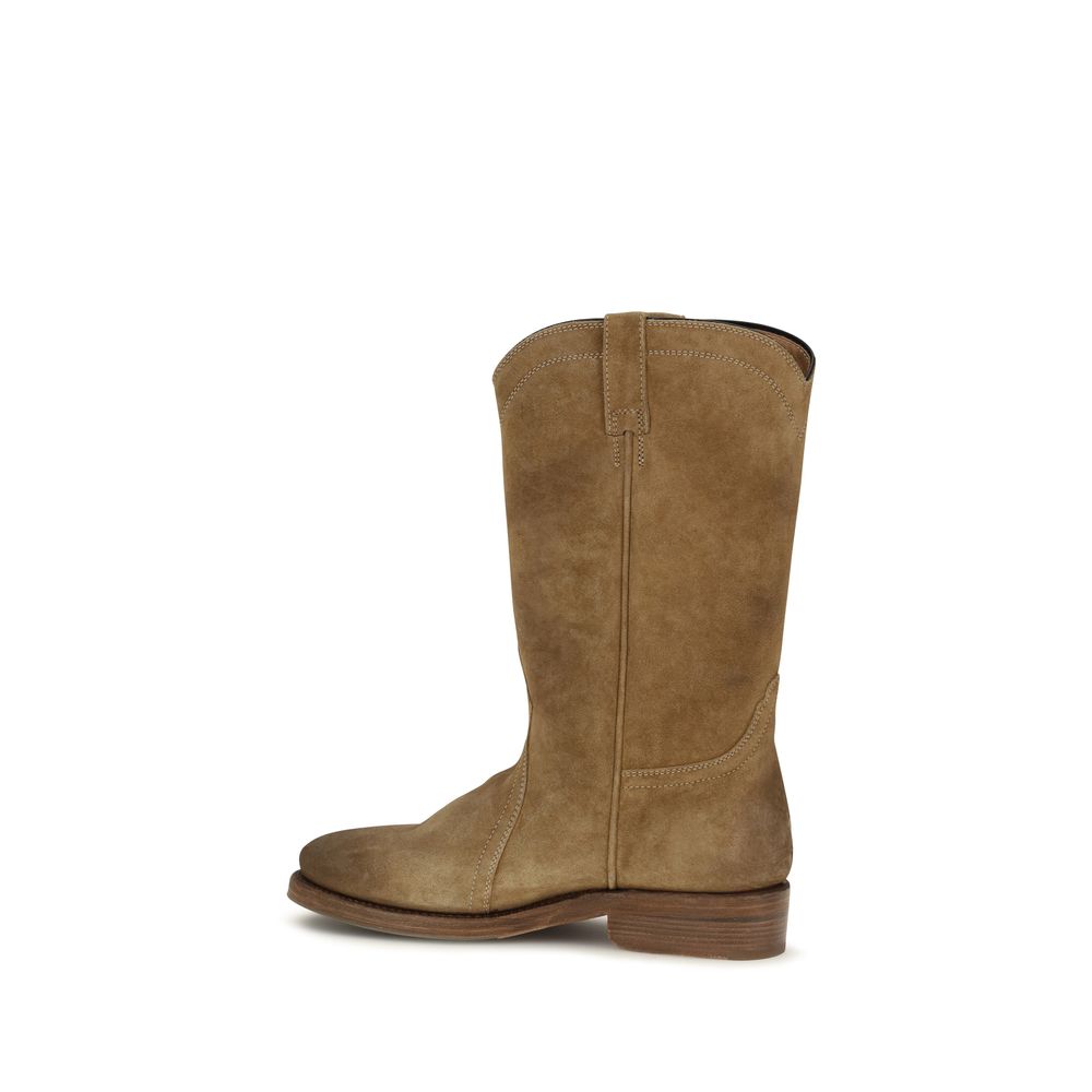 Jil Sander Beige Suede Leather Ankle Boots