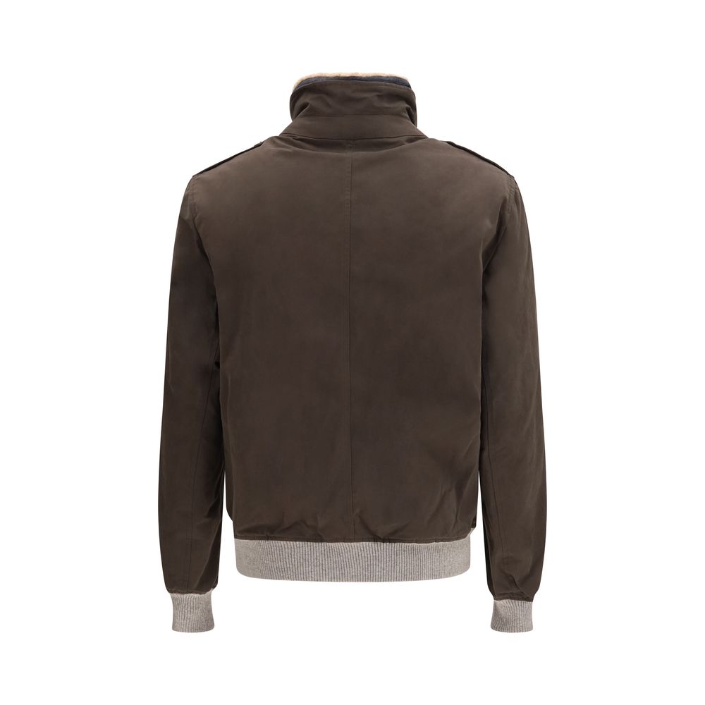 Brunello Cucinelli Brown Cotton Bomber