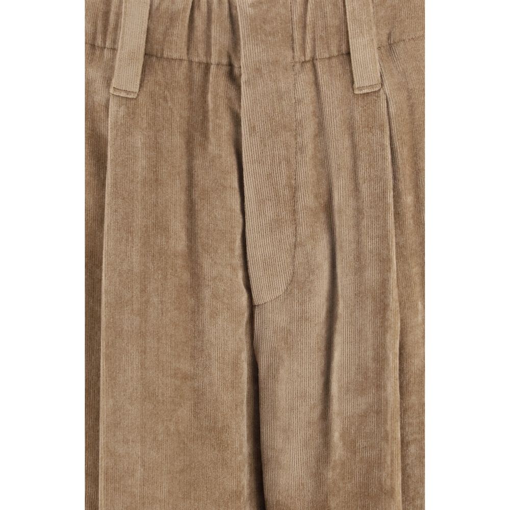 Brunello Cucinelli Brown Viscose Casual Pants