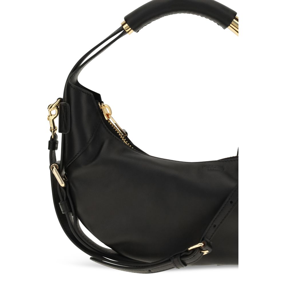 Moschino Black Calf Leather Bos Taurus Handbag