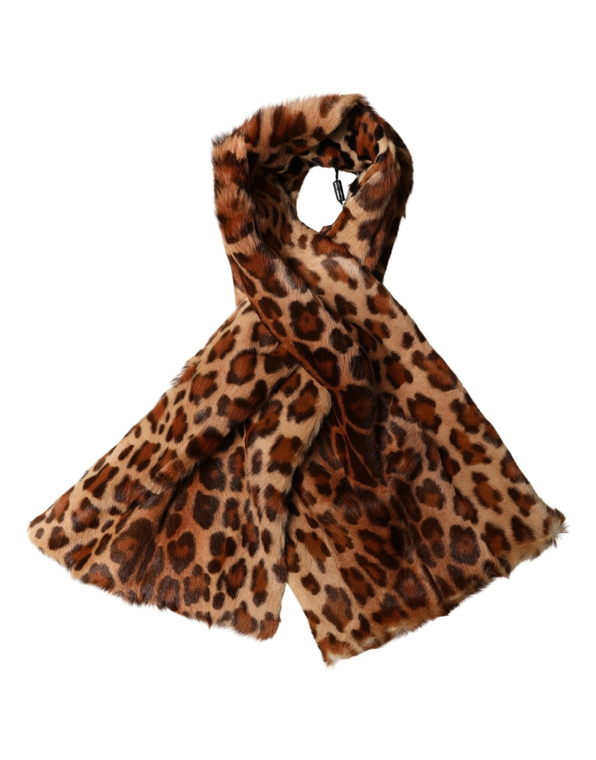 Dolce & Gabbana Brown Leopard Printed Goat Hair Shawl Scarf