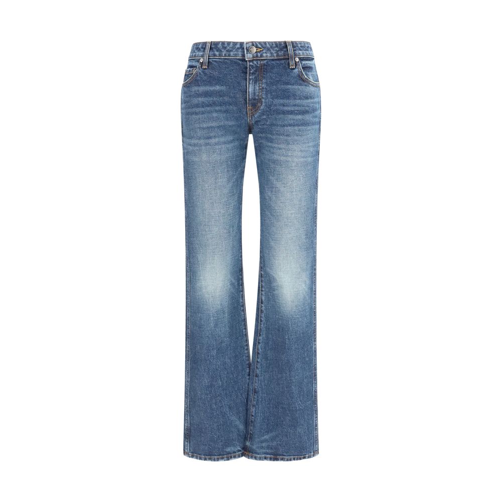 Khaite Blue Cotton Bootcut Jeans