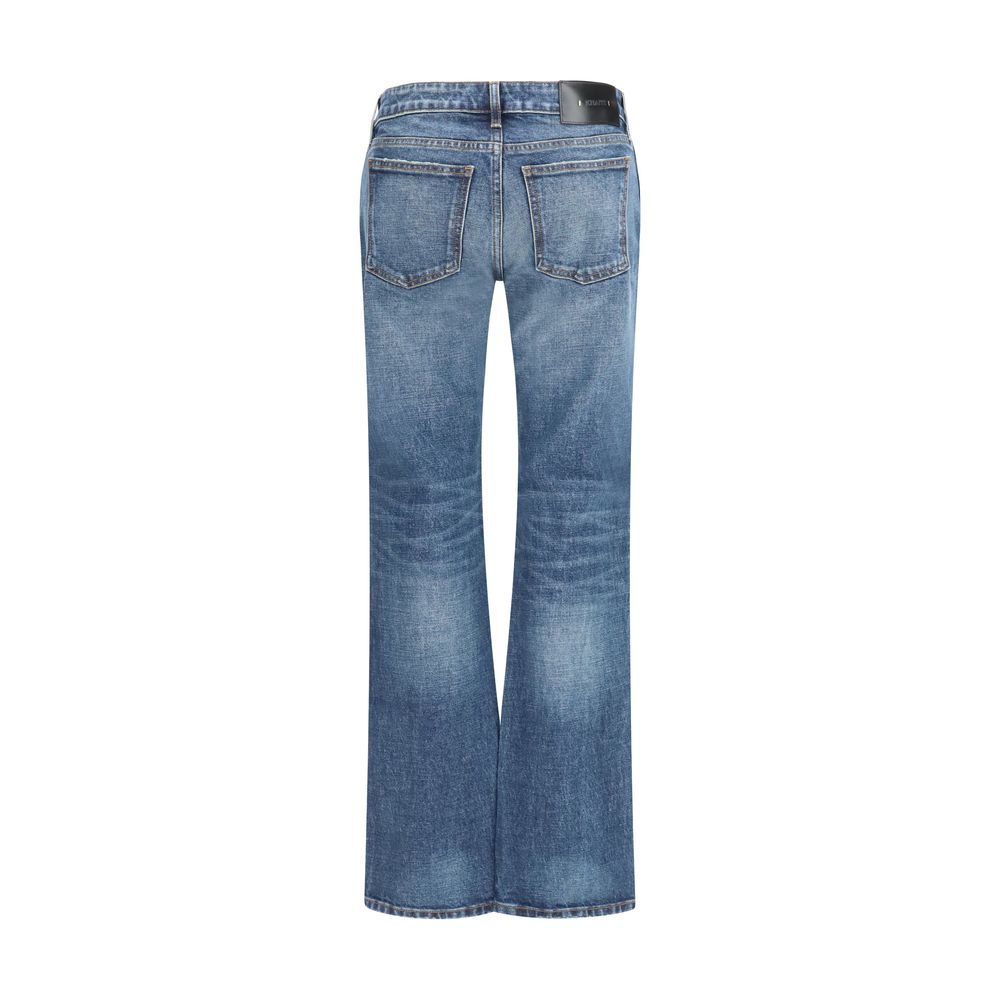 Khaite Blue Cotton Bootcut Jeans