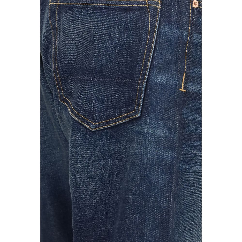 Tom Ford Blue Cotton Straight-Leg Jeans