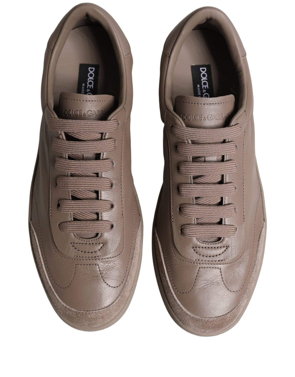 Dolce & Gabbana Taupe Saint Tropez Low Top Sneakers Shoes