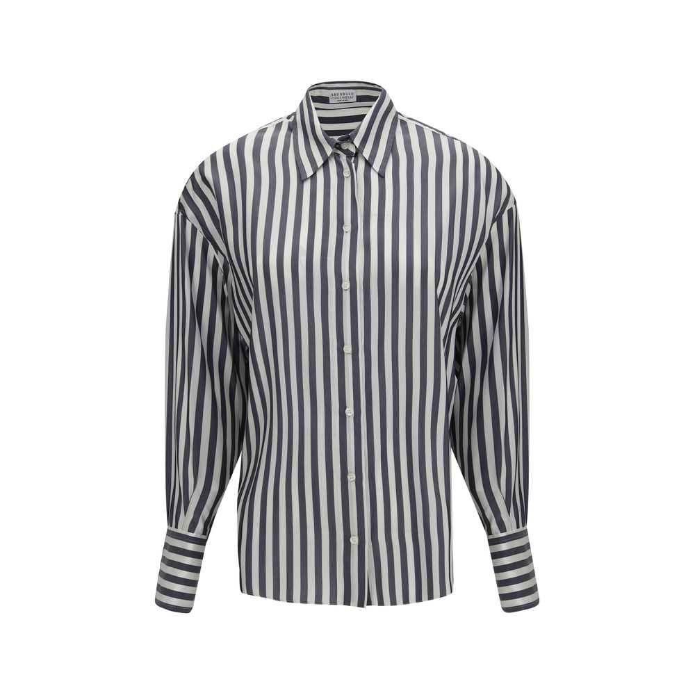 Brunello Cucinelli Multicolor Silk Pattern Shirt