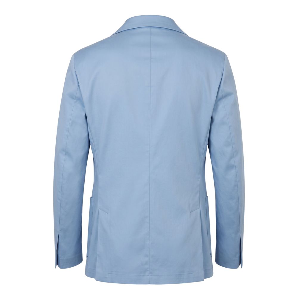 Roberto Pepe Luxury Light Blue Cotton Men Jacket
