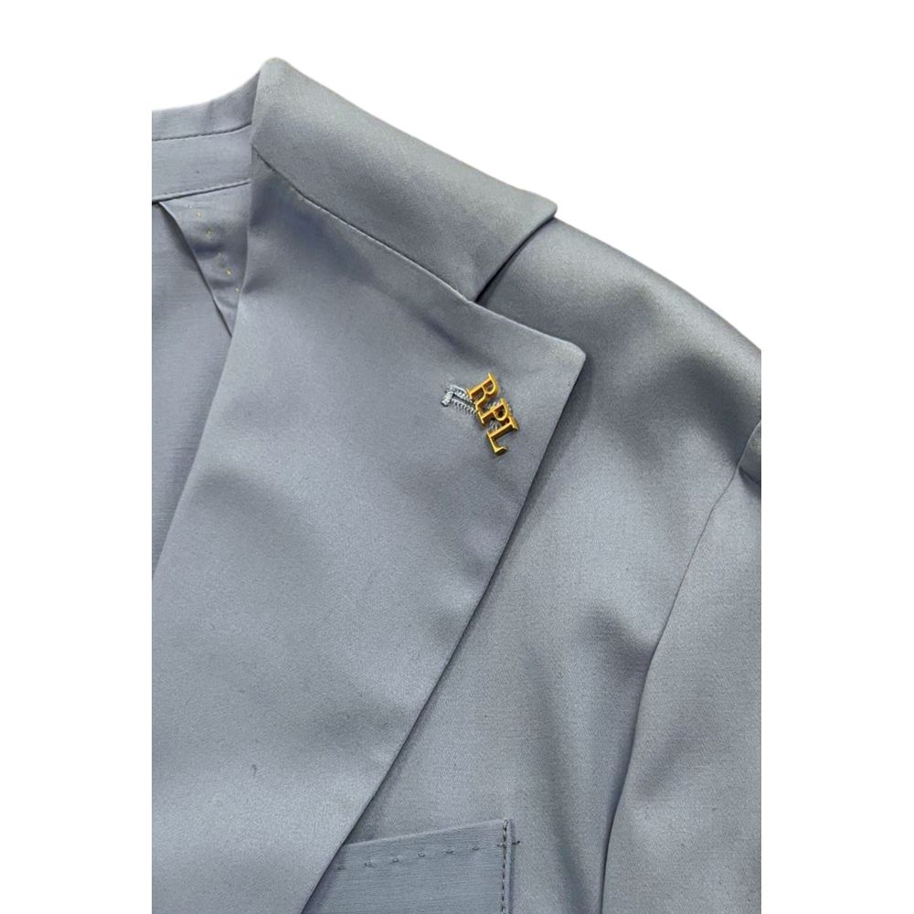 Roberto Pepe Luxury Light Blue Cotton Men Jacket