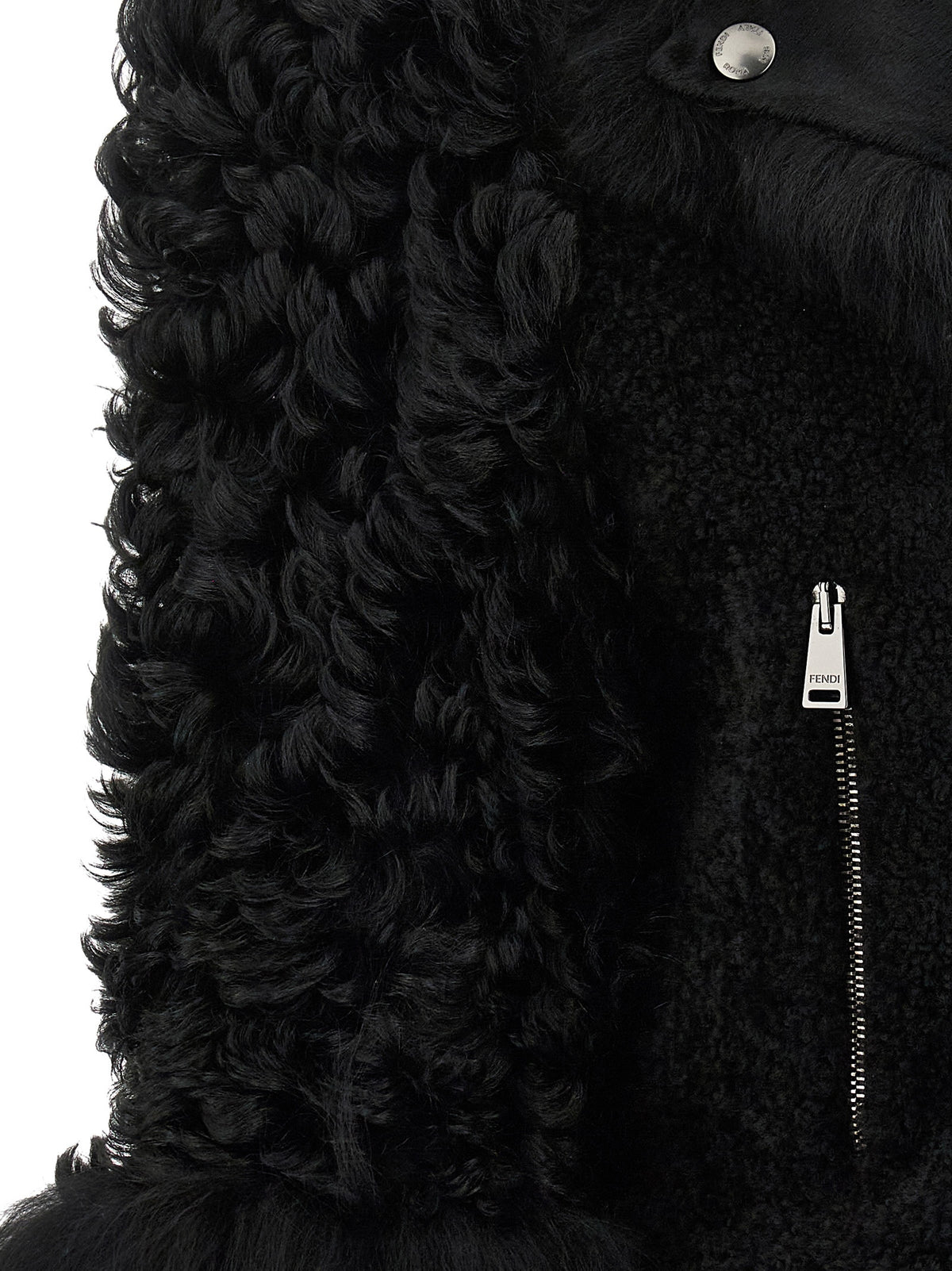 Fendi Black Lamb Leather Biker Jacket