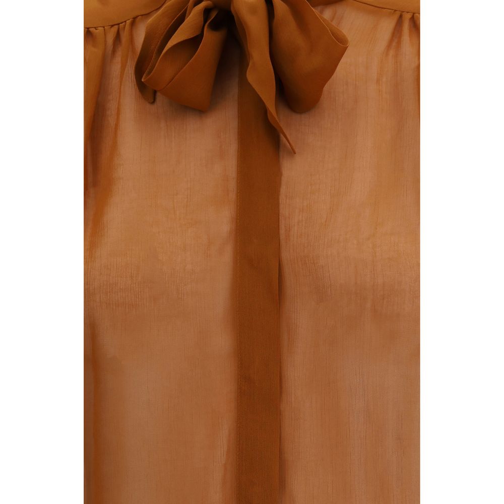 Lardini Brown Viscose Blouse