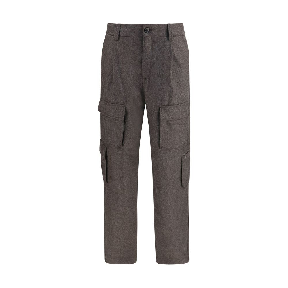 Brunello Cucinelli Brown Wool Oves Aries Cargo Pants
