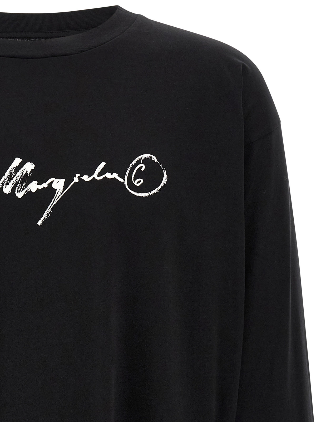 MM6 Maison Margiela Black Cotton Long Sleeve T-Shirt