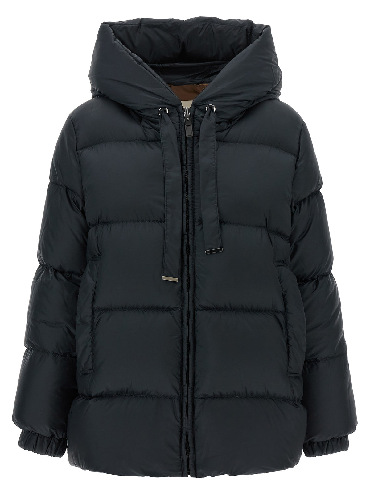 Max Mara Blue Polyester Full-Length Jacket