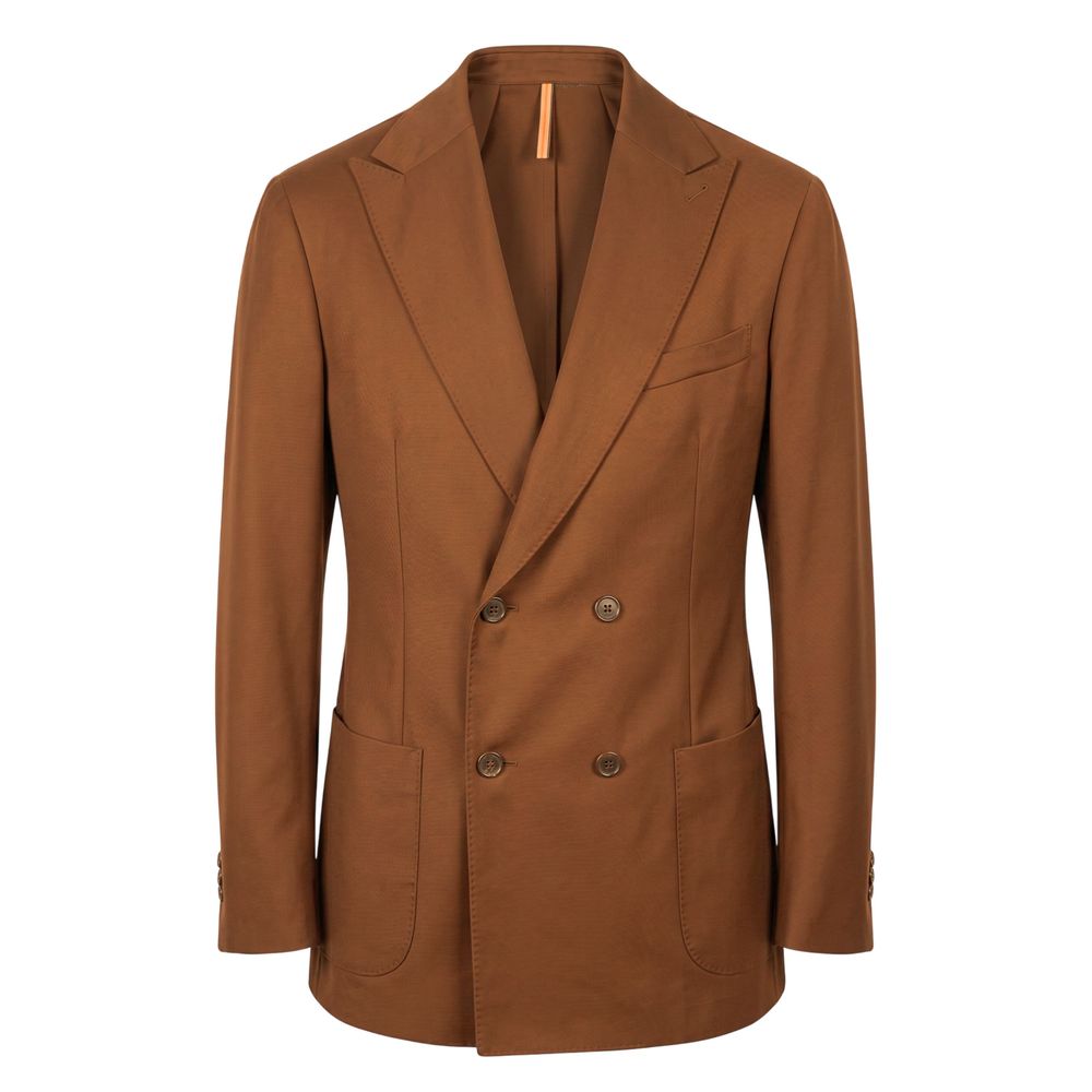 Roberto Pepe Luxury Brown Viscose Men Jacket