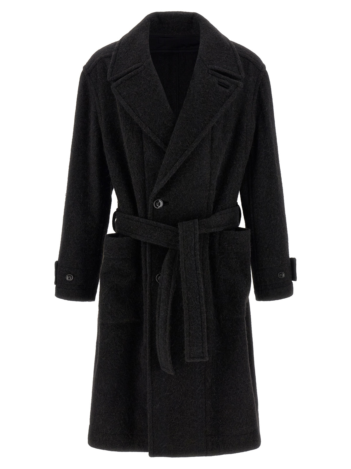 Lemaire Black Wool Coat