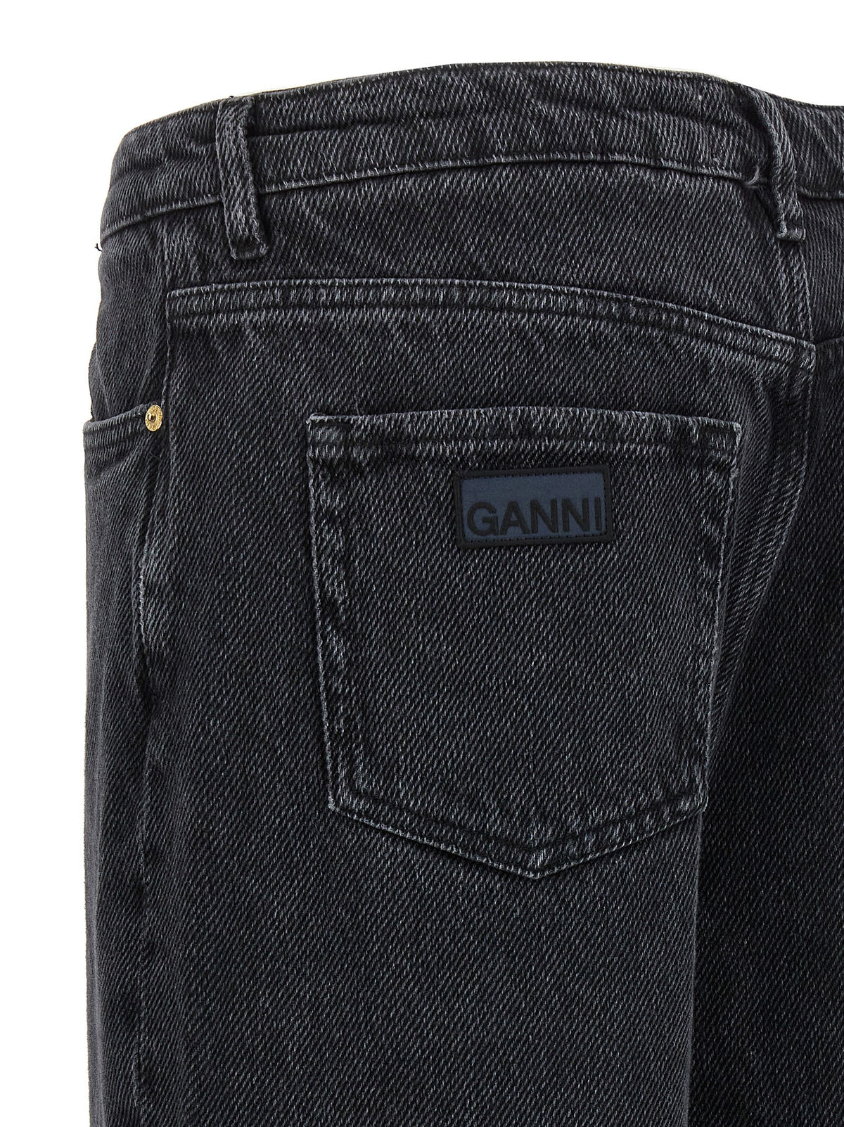 Ganni Black Cotton Jeans Denim