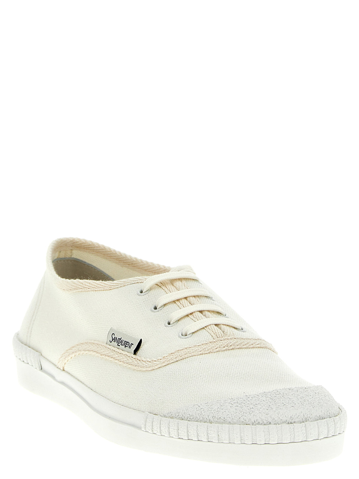Saint Laurent White Cotton Low Top Sneakers