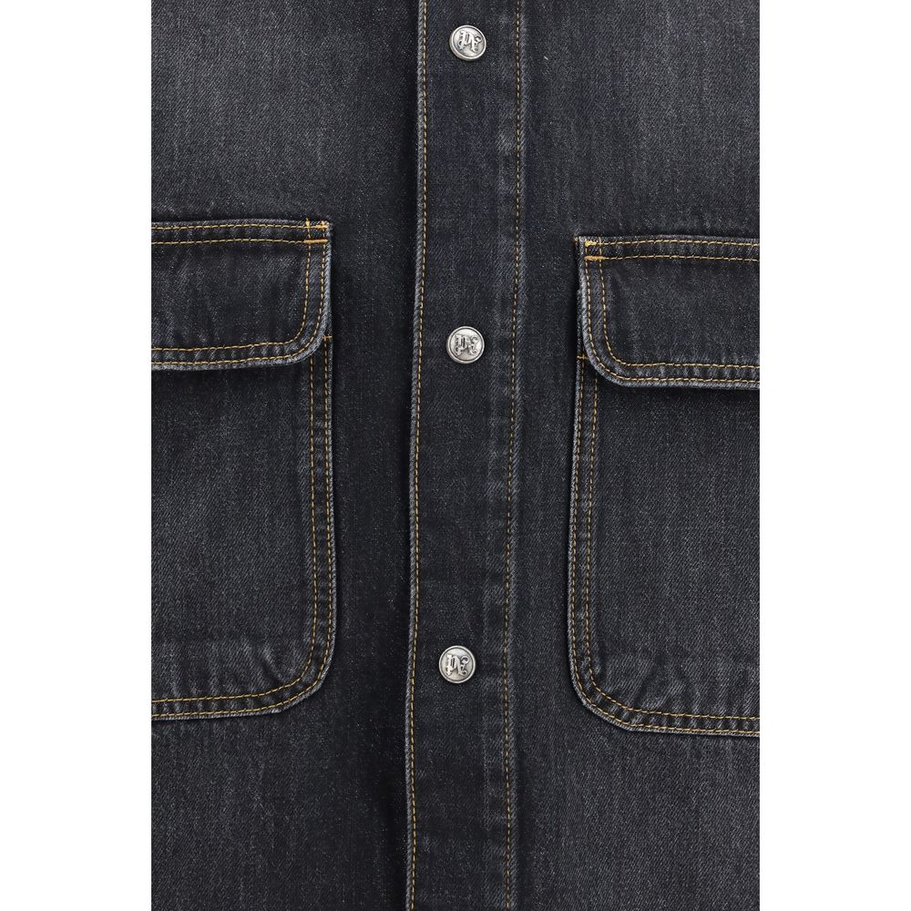 Palm Angels Blue Denim Shirt