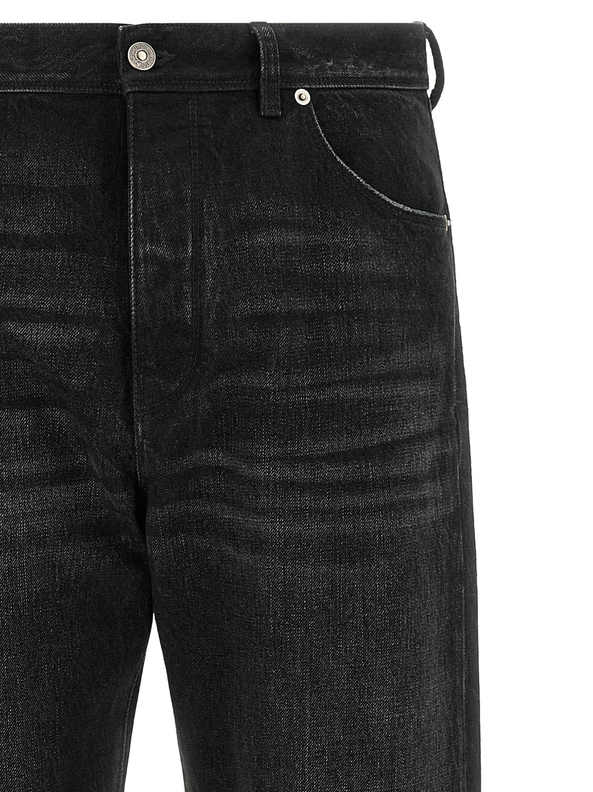 Fendi Black Cotton Straight-Leg Jeans