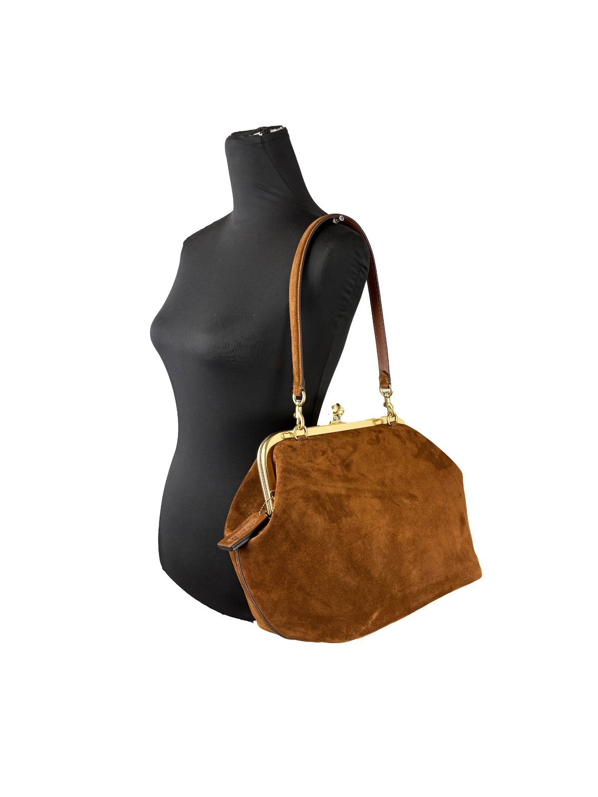 COACH Coach Kisslock Frame 27 Suede Bag