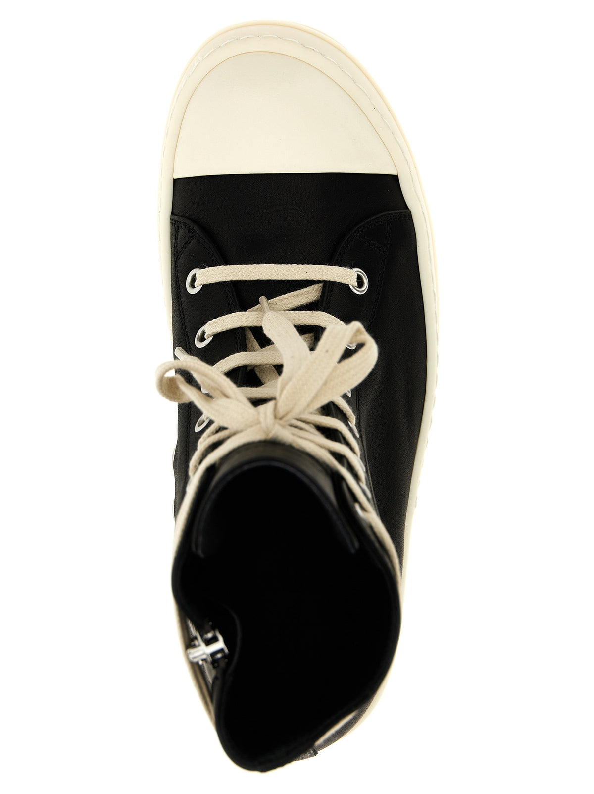 Rick Owens Bicolor Calfskin High Top Sneakers