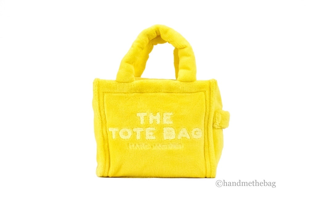 Marc Jacobs The Terry Tote Yellow Mini Soft Terry Fabric Crossbody Bag Handbag