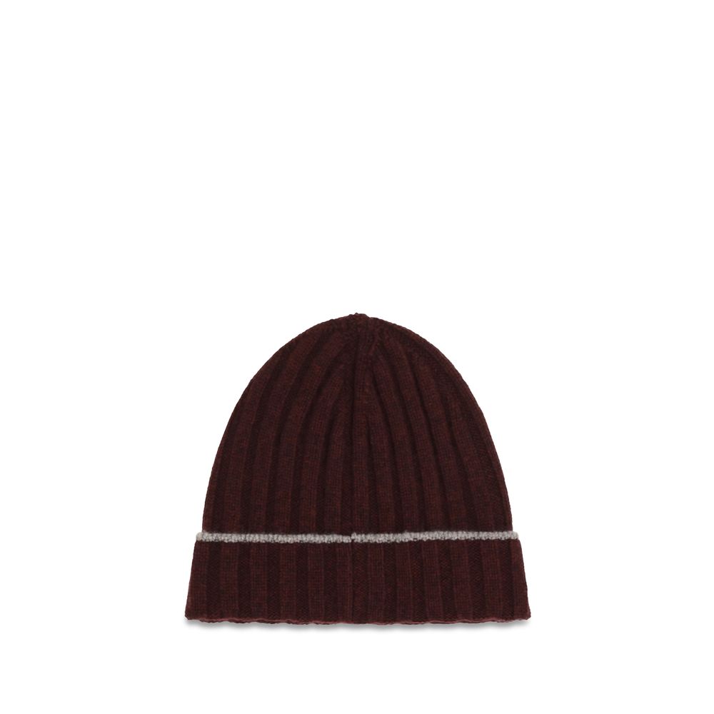 Brunello Cucinelli Bordeaux Cashmere Beanie
