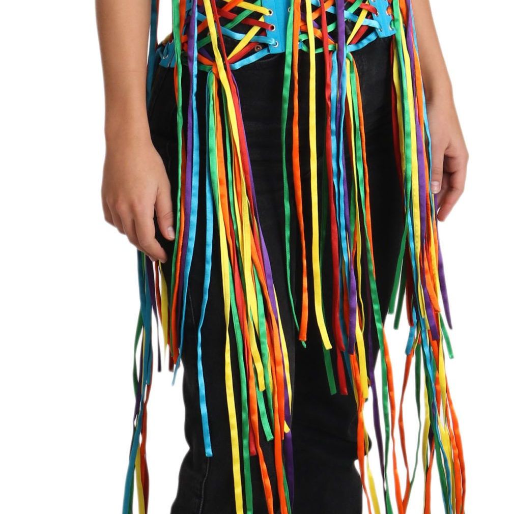 Dolce & Gabbana Multicolor Strings Bustier Polyester Corset Top