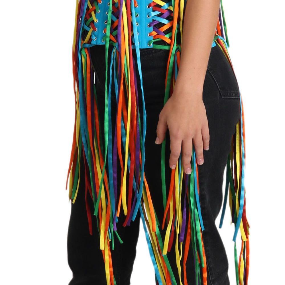 Dolce & Gabbana Multicolor Strings Bustier Polyester Corset Top