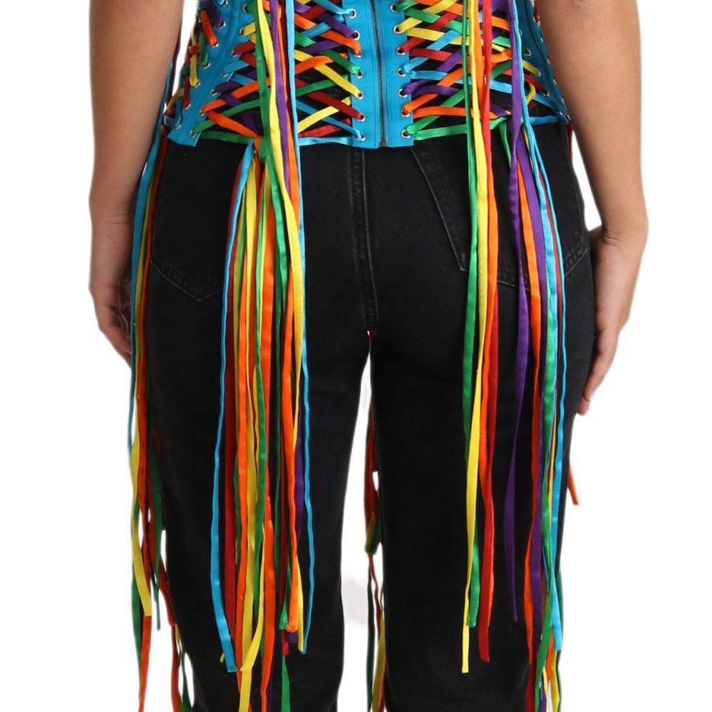 Dolce & Gabbana Multicolor Strings Bustier Polyester Corset Top