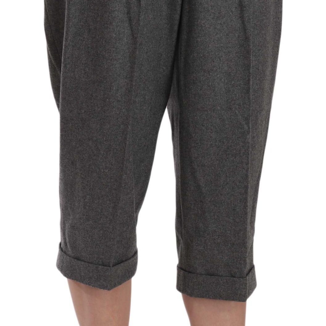 Dolce & Gabbana Wool Cropped Trouser Pleated Pant