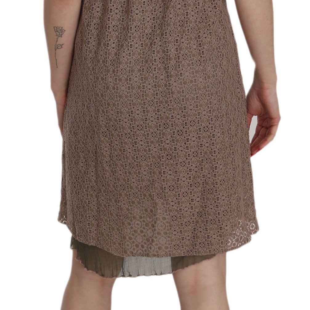 PINK MEMORIES Cotton Green Spaghetti Strap A-line Mini Dress