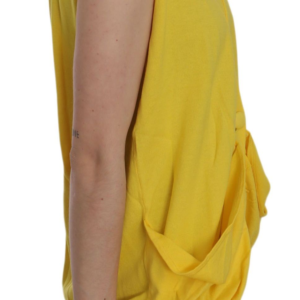 PINK MEMORIES Yellow 100% Cotton Sleeveless Cardigan Top Vest