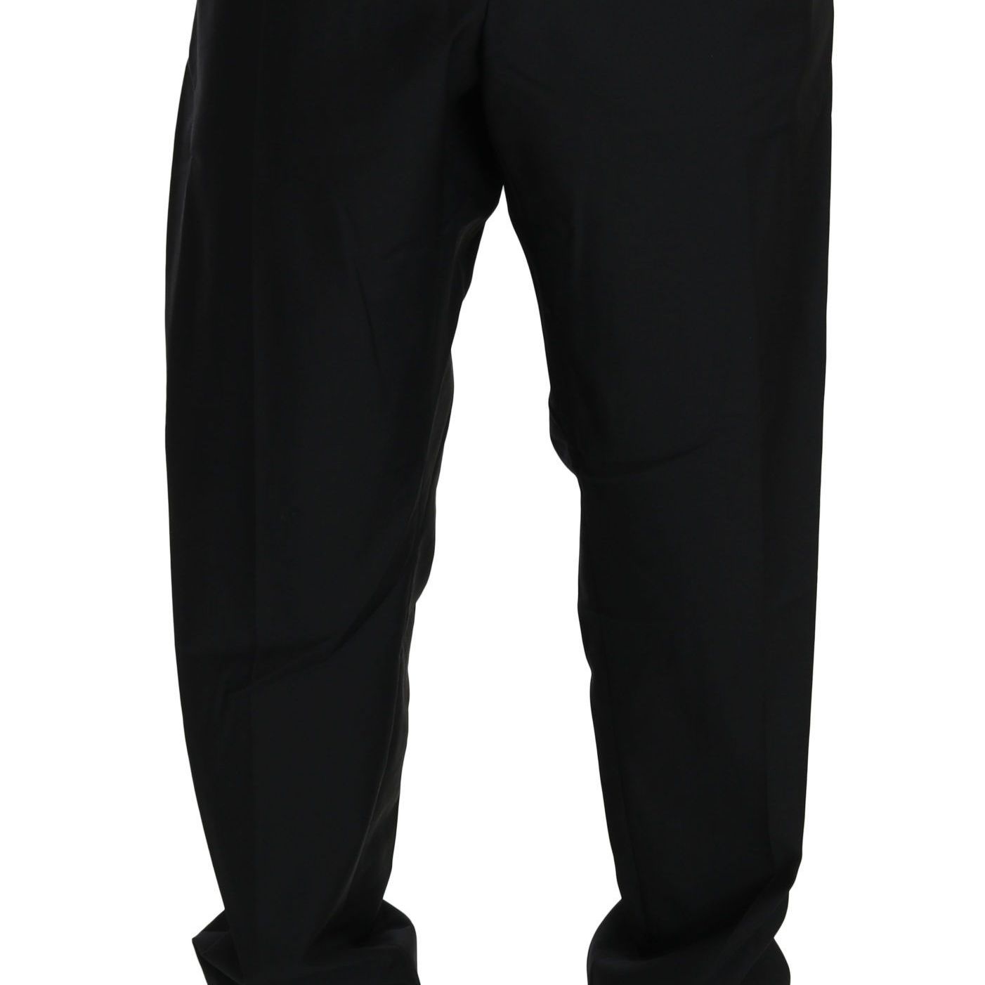 Dolce & Gabbana Black Dress Formal Trouser Men Wool Pants