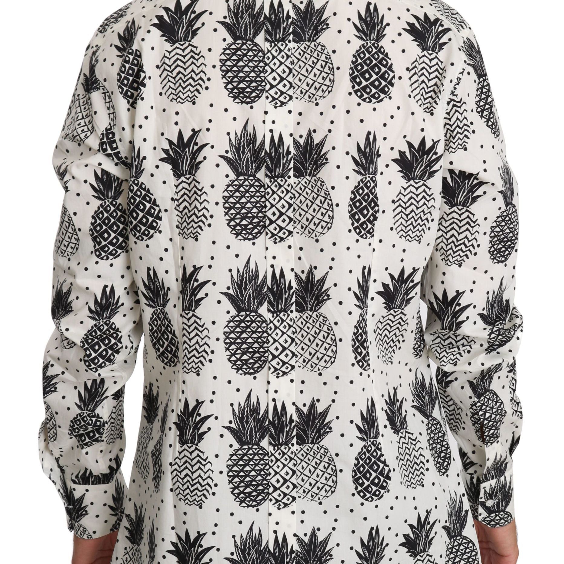Dolce & Gabbana White Pineapple Cotton Top Shirt