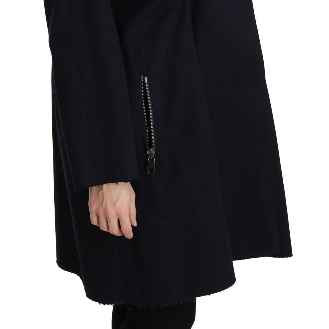 Dolce & Gabbana Coat Blue Cotton Women Trench Jacket